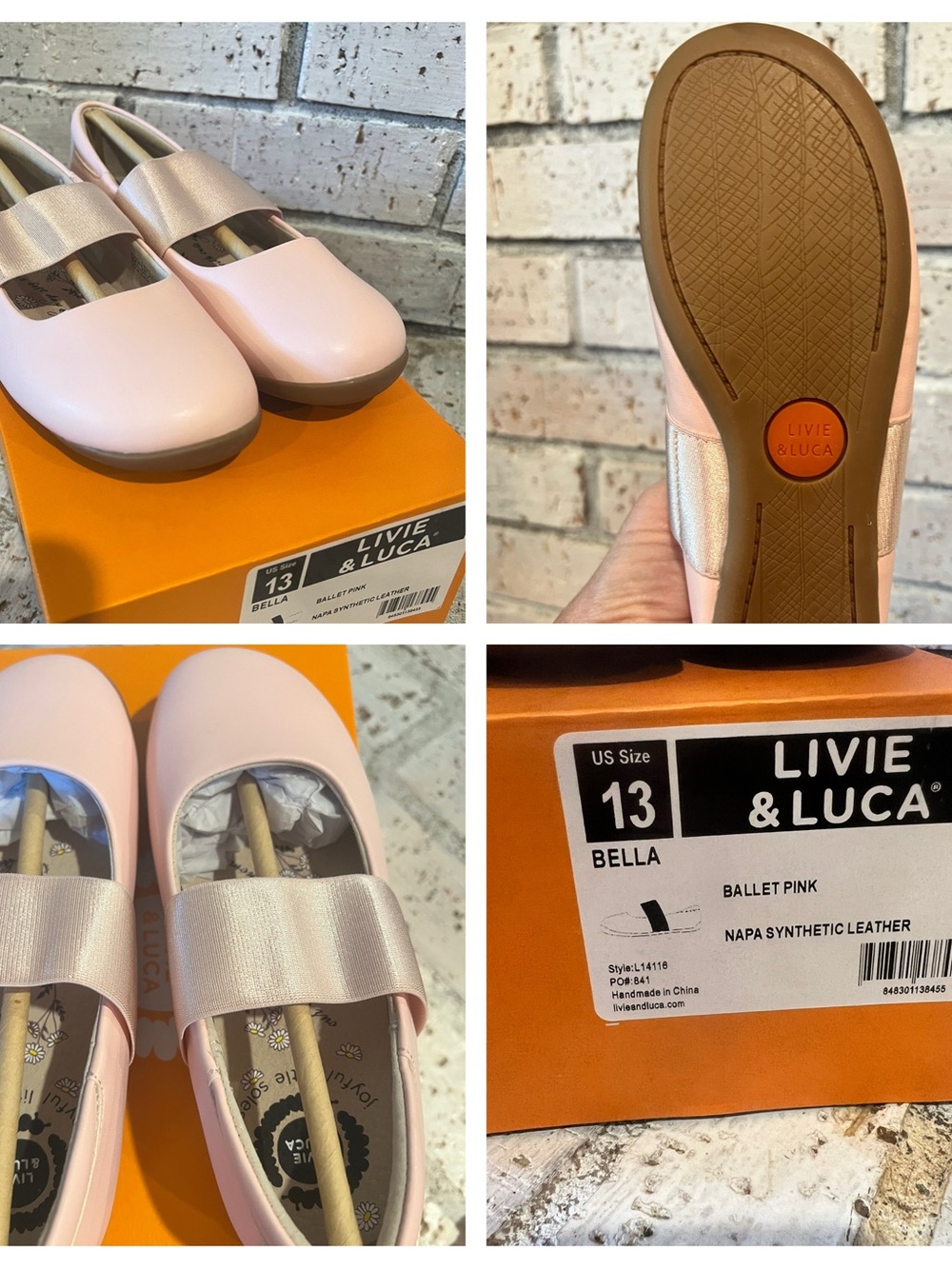Livie & Luca Bella Ballet Pink Mary Jane Flats with Metallic Strap - Picture 5 of 5
